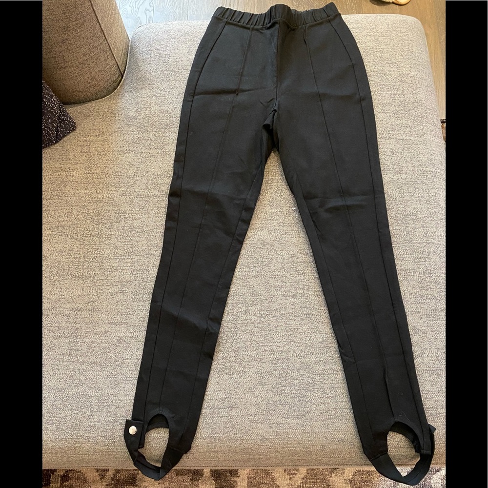 Black stirrup leggings